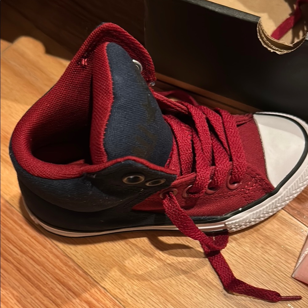 Kids Red and Black High-Top Sneakers